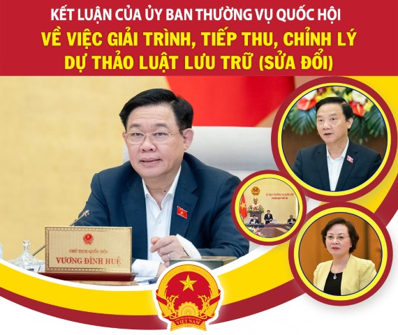 KẾT LUẬN CỦA UBTVQH VỀ VIỆC GIẢI TRÌNH, TIẾP THU, CHỈNH LÝ DỰ THẢO LUẬT LƯU TRỮ (SỬA ĐỔI)